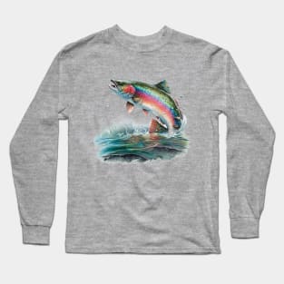 Rainbow Trout Jumping Long Sleeve T-Shirt